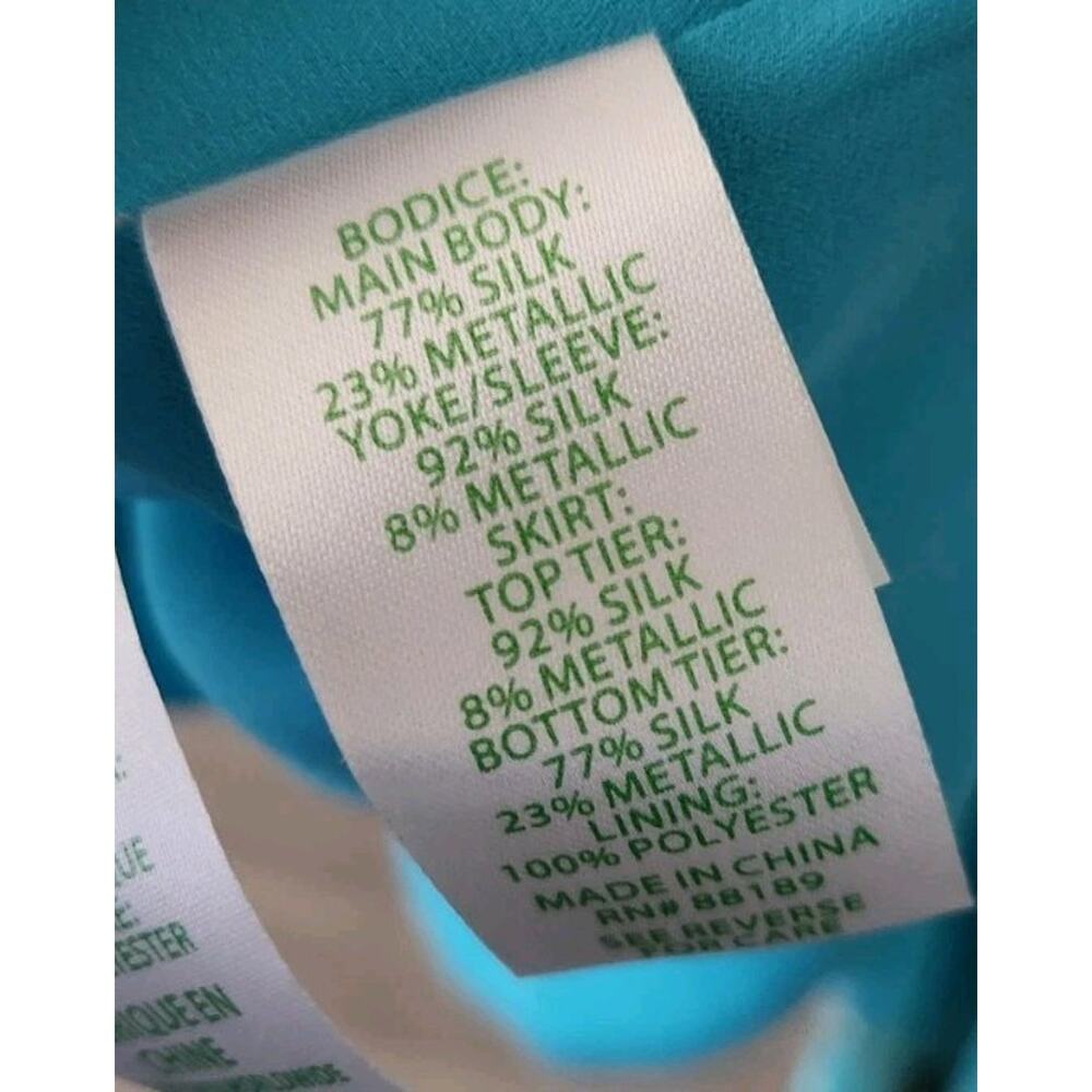 Lilly Pulitzer Joella Metallic Aqua Shell Dress Size 2 NWOT - Picture 5 of 5